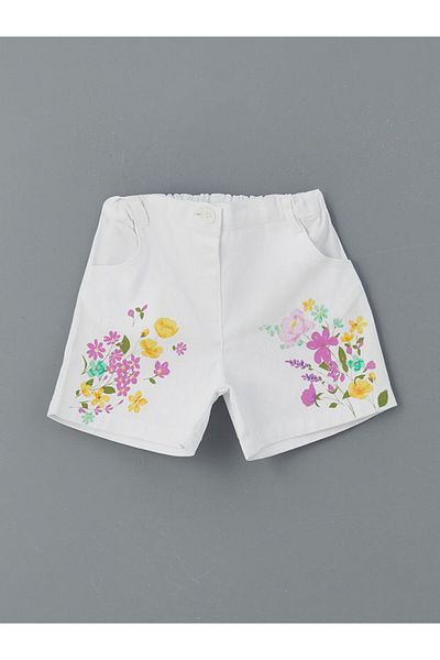 LC Waikiki New Season Elastic Waist Floral Girls' Shorts - S5Gh84Z1