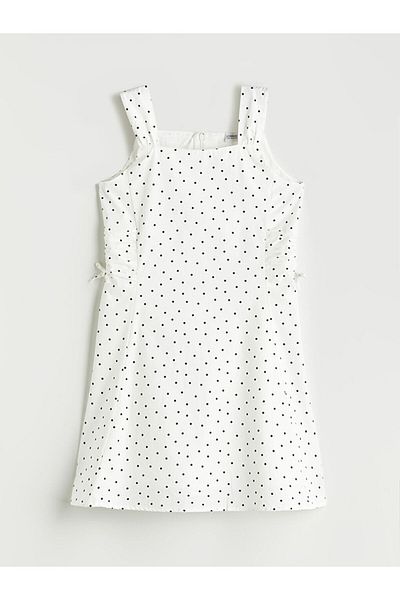 LC Waikiki New Season Square Neck Polka Dot Girl's Dress - S5Qb75Z4