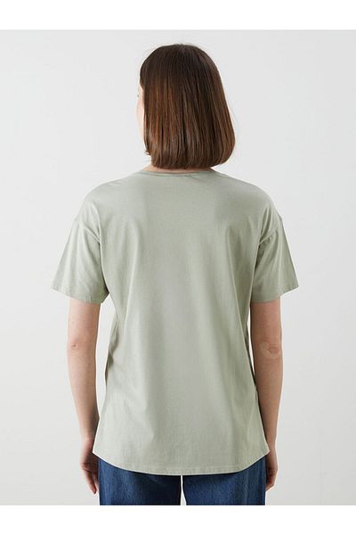 LC Waikiki Νέα σεζόν γυναικείο μπλουζάκι με στάμπα Crew Neck - S5FP59Z8