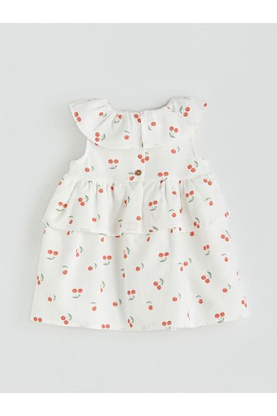 LC Waikiki New Season Baby Collar Cherry Printed Baby Girl Dress - S5Lm99Z1