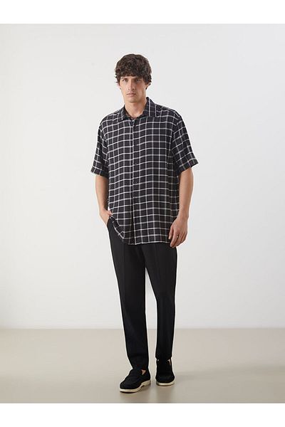 LC Waikiki New Season Regular Fit Short Sleeve Plaid Men's Shirt - S5Pd37Z8