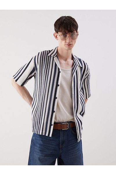 LC Waikiki New Season Regular Fit Short Sleeve Striped Men's Shirt - S5Np45Z8