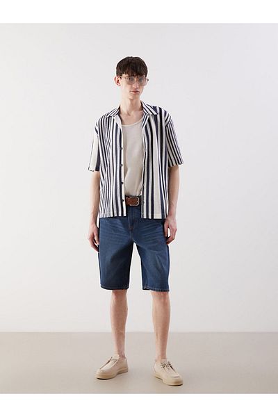 LC Waikiki New Season Regular Fit Short Sleeve Striped Men's Shirt - S5Np45Z8