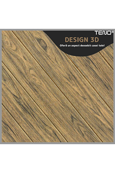 Teno Set 70x Tapet Panou 3D Teno®, Model Lemn, suprafata acoperire 34.3 mp, 70x70 cm, maro stejar