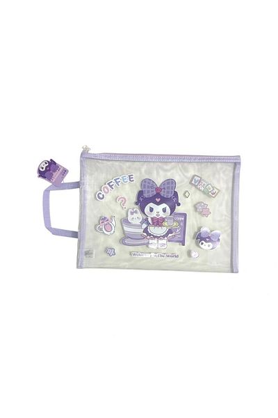 Odak Kt41055 Zippered Kuromi Handle Mesh A4 Bag (Mesh File) - Single
