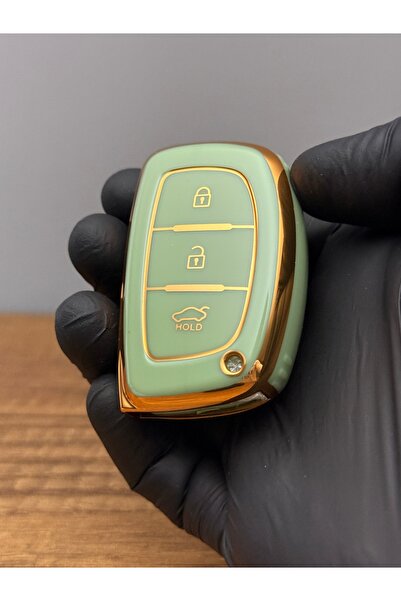 Mavi Keys Husă de protecție pentru telecomandă din silicon cu 3 butoane compatibilă cu Hyundai Tucson, Elantra Smart – Culoare verde