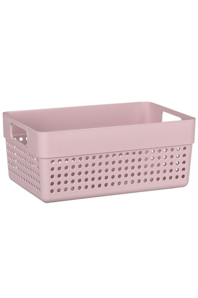 Neirini Perforated storage basket with handles, Neirini, Pink, 23 x 15 x 10 cm