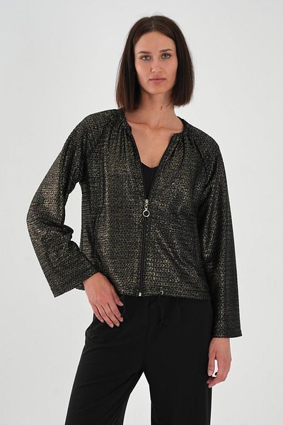 ALEXANDERGARDI Women's Cardigan with Drawstring Collar and Zipper