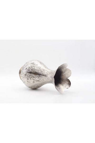 ANTEPSEPETİ Copper Silver Plated Engraved Vase