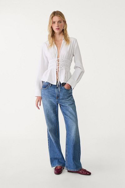 Stradivarius Poplin shirt with ties