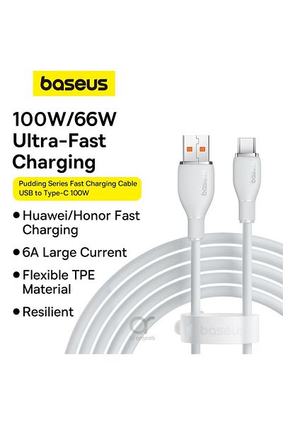 Baseus Baseus Pudding Series Fast Charging Cable USB to Type-C 100W 1.2M - White