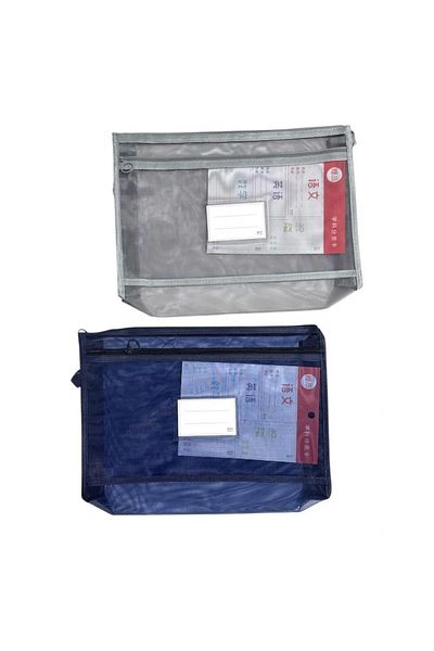 Odak Jd-4202 Double Zippered Mesh Pvc Card Section A4 File (Mesh File) - Single