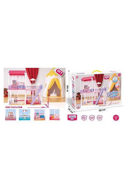 rexa Princess Castle Dollhouse Play Set – DIY Assembled Villa for Girls Ages 3+