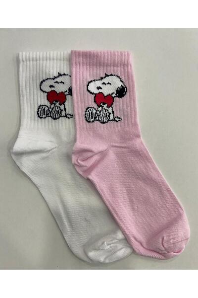 Genel Markalar 6'lı Paket Çizgi Film Karakteri Desenli Kolej Tenis Çorap