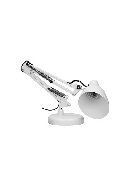 Virone DIAN DL-1/W desk lamp, E27, 60 W, 3 movable joints, 110 cm cable with switch, steel, white