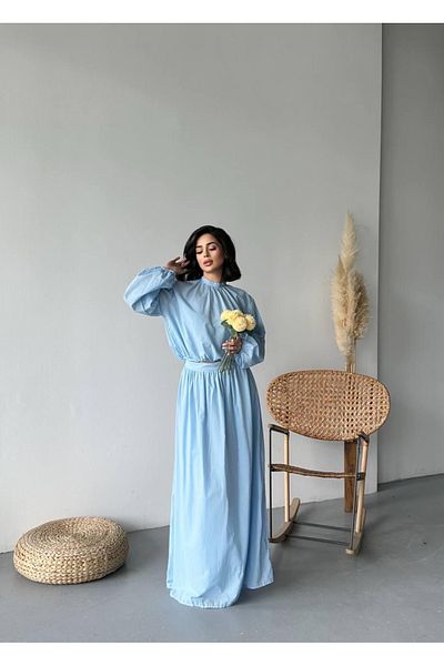 Ekim Store Gathered Blouse Skirt Double Blazer Suit
