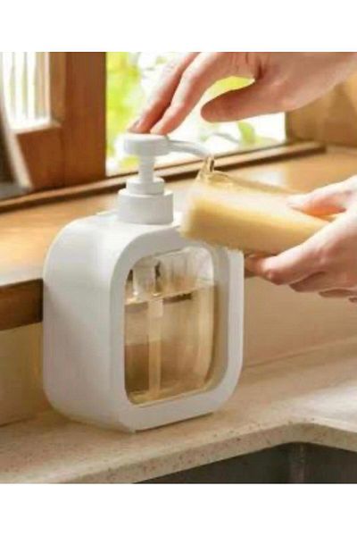 Est Home 500ml Countertop Rectangular Bathroom Kitchen Liquid Soap Dispenser |   Bathroom Kitchen Dishwashing Sink Detergent Dispenser