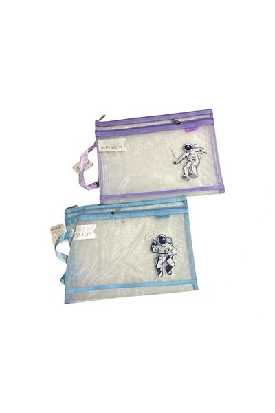 Odak A4214 Double Zippered Astronaut Handle Mesh A4 Bag (Mesh File) - Single