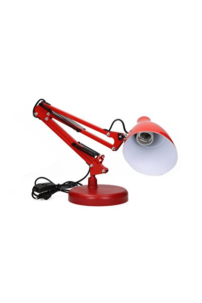 Virone DIAN DL-1/R desk lamp, E27, 60 W, 3 movable joints, 110 cm cable with switch, steel, red