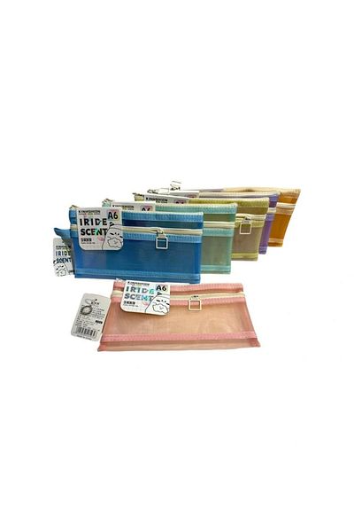 Odak Xl6221 Double Zippered Handle Mesh Rainbow A6 Bag (Mesh File) - Single
