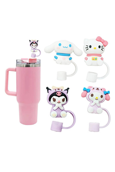 Besify Sanrio Kuromi Cinnamoroll Pipet Tıpası Quencher Pipet Tıpası Kuromi Pipet Tıpası