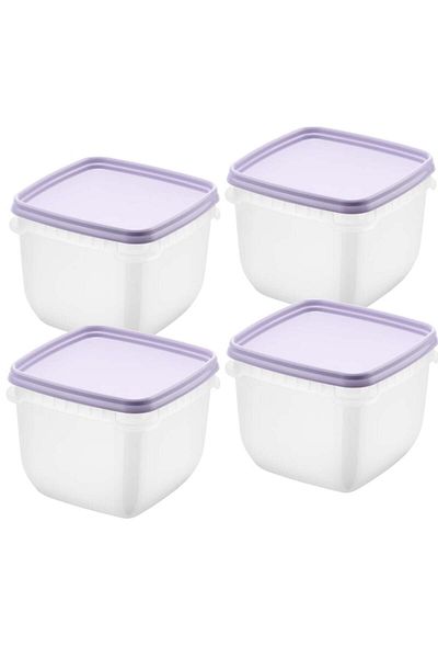 Orthex Set of 4 casseroles with lids, food storage, Freez SmartStore, 0.75L, microwave and freezer safe