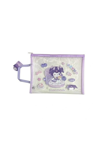 Odak Kt41055 Zippered Kuromi Handle Mesh A4 Bag (Mesh File) - Single