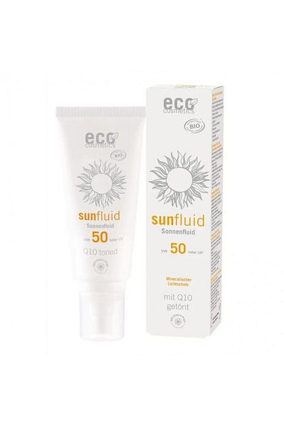 Eco Cosmetics Spray Bio FPS 50 UVA/UVB, Skin and Body, Coenzyme Q10, Antiaging, Tinted, 100ml - Eco Cosmetics