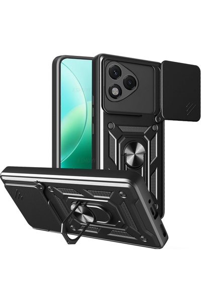 SKYDDAR INNOVATION Κάλυμμα για Honor 400 Lite, CamShield, Μαύρο, σετ αυτοκόλλ...