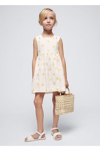 MAYORAL Rochie-crem cu flori pentru fete