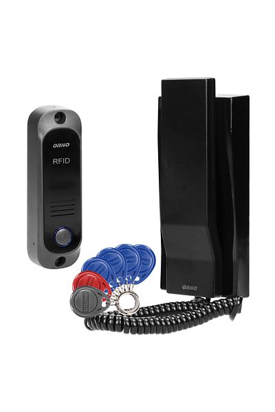 Orno Intercom for one family AVIOR ORNO OR-DOM-JA-928/B, opening with proximity tags, gate control