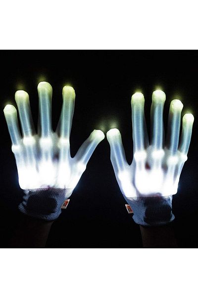 Linomag LED gloves for adults, Linomag®, 3 lighting modes, X-ray effect, White