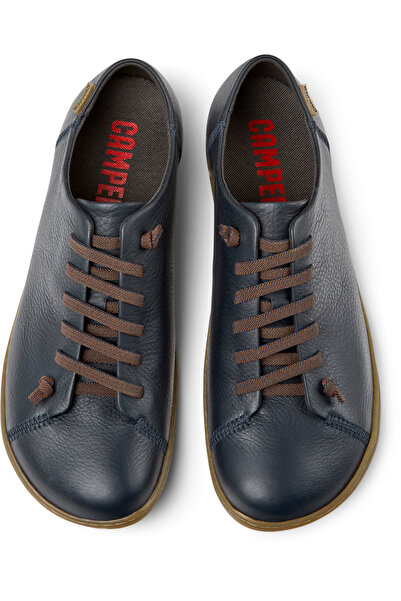 CAMPER Men's Blue Genuine Leather Casual Shoes by Peu With Hook And Loop and Comfortable Sole
