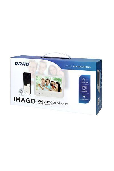 Orno Video intercom for one family IMAGO ORNO OR-VID-MC-1059/W, color, 7" ultra-flat LCD monitor