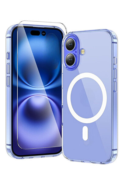 Evax 1M1C iPhone 16 Uyumlu 1 Magsafe Kılıf & 1 Temperli 9H Cam Ekran Koruyucu