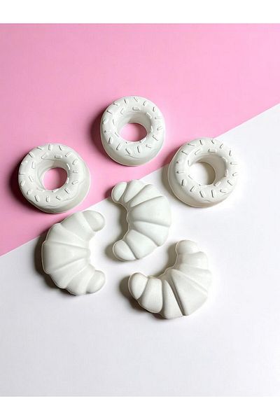Oyunla Sanat Donut & Croissant Stone Painting Set Mother and Child Activity Hand Skill Development
