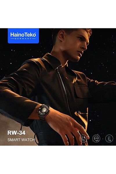 haino teko germany Hino Teko RW34 Smart Watch with IPS HD AMOLED Display and Three Straps: Silicone, Stainless Steel, and Leather