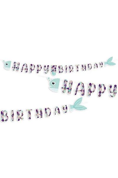 parti sürprizi Τυπωμένο Happy Birthday σε σχήμα γοργόνας