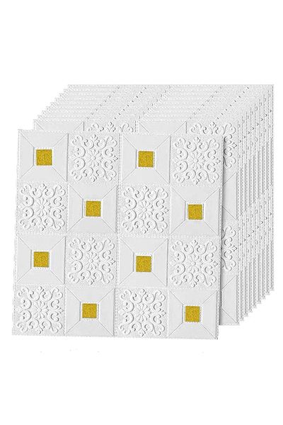 Teno Set 90x Tapet 3D Teno®, suprafata acoperire 44.1 mp, 70x70 cm, auriu