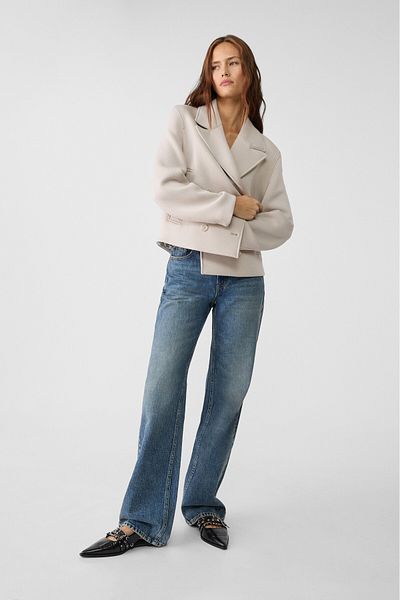 Stradivarius Short double-breasted coat