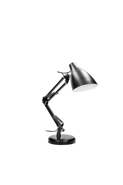 Virone DIAN DL-1/B desk lamp, E27, 60 W, 3 movable joints, 110 cm cable with switch, steel, black