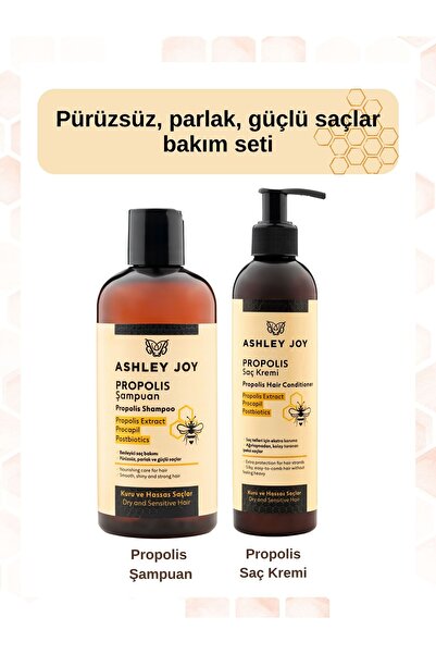 ASHLEY JOY Kuru Ve Hassas Saçlar Için Ekstra Nem Ve Parlaklık Veren Propolis,...