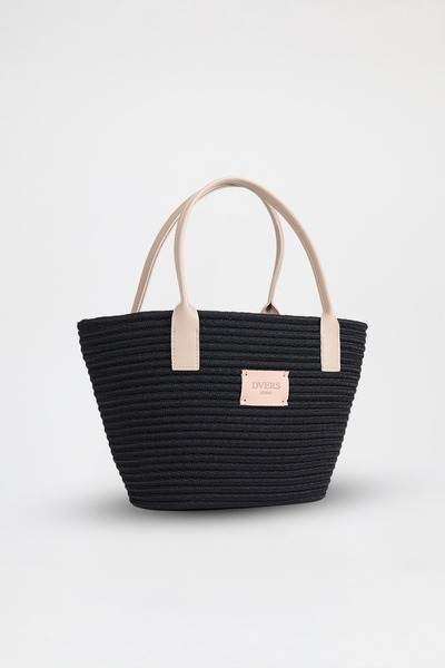 D'VERS Handmade Lined Straw Tote Casual Stylish Design, Large Internal Volume, Shoulder and Beach Bag