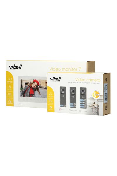 Orno Video intercom for one family Vibell NOVEO ORNO OR-VID-EX-1057/B, color, 7" LCD flat monitor