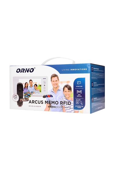 Orno Video intercom for one family ARCUS ORNO OR-VID-JS-1053/W, color, 7" ultra-flat LCD monitor