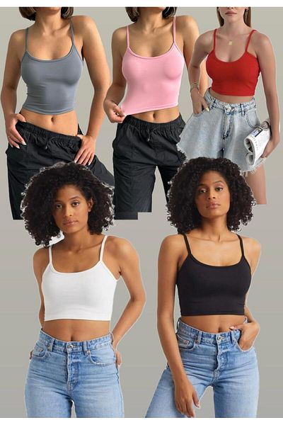 The Base Women's Advantageous 5-Piece Crop Top with Rope Strap