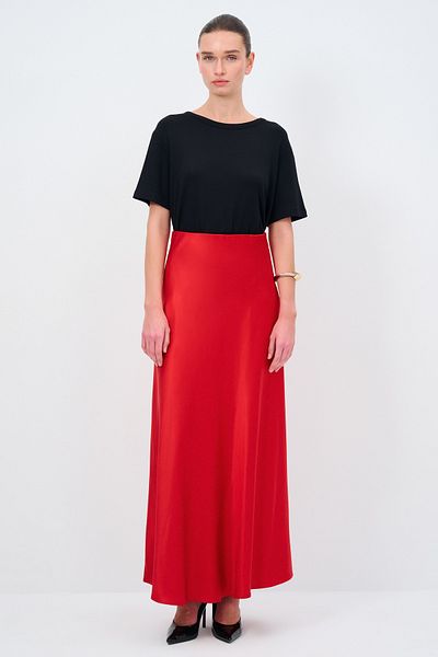 Love My Body Satin Midi Skirt