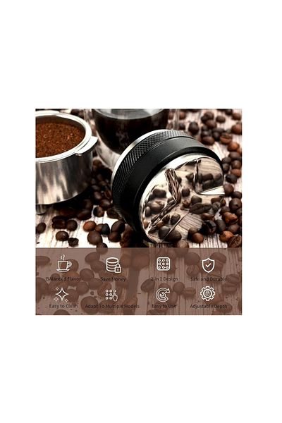 OEM Distribuitor cafea, Inox, 51mm, Negru/Argintiu