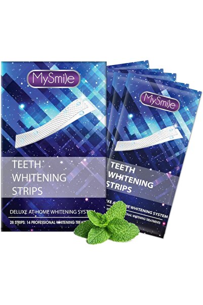 mysmile شرائط تبييض الأسنان، 28 شريطًا (14 علاجًا)، خالية من بيروكسيد الهيدرو...