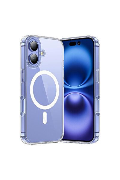 Gpack iPhone 16 uyumlu Kılıf M-Safe Kablosuz Şarj Özellikli MPL Sert Mika Şeffaf